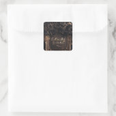 Gothisch dankbare typografie met donkere rozen  vierkante sticker (Tas)