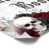 Gothisch gastboekbord met schedel en rozen foto afdruk (Hoek)