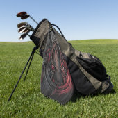 Gothisch gebogen ontwerp golfhanddoek – Rood en Zw (Groen)