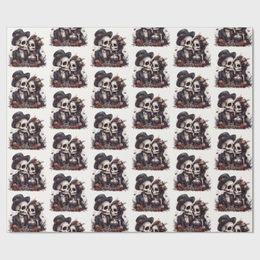 Gothisch Halloween Koppel Cadeaupapier (Vlak)