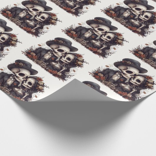 Gothisch Halloween Koppel Cadeaupapier (Hoek)