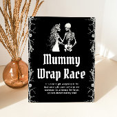 Gothisch Halloween Skelet Mummie Wrap Race Bord Reclamebord Met Voetstuk