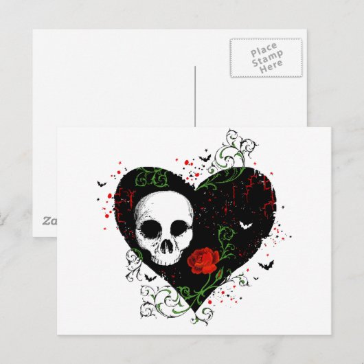 Gothisch hart briefkaart (Voorkant / Achterkant)