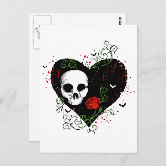 Gothisch hart briefkaart (Voorkant / Achterkant)