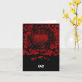 Gothisch hart valentijn kaart (Gele Bloem)