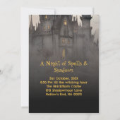 Gothisch Kasteel Vintage Griezelen Halloween Feest Kaart (Achterkant)