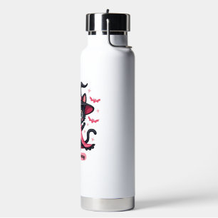 Gothisch katje in roze zoet, maar betoverd Oversi Waterfles