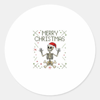 Gothisch Kerstmis Lelijk Schedel Rock Kerst T-Shir Ronde Sticker