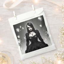 Gothisch meisje in zwarte jurk Halloween