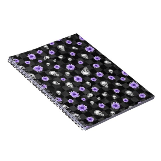 Gothisch Paars Floral Note book Notitieboek (Rechterzijde)