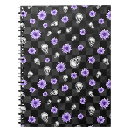 Gothisch Paars Floral Note book Notitieboek (Voorkant)