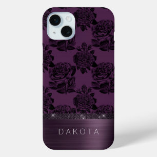Gothisch Paars Roos Dramatic Edgy Moody Eggplant iPhone 15 Mini Hoesje