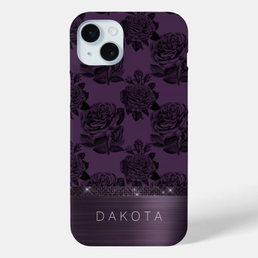 Gothisch Paars Roos | Dramatic Edgy Moody Eggplant Case-Mate iPhone Case (Achterkant)