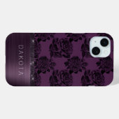 Gothisch Paars Roos | Dramatic Edgy Moody Eggplant Case-Mate iPhone Case (Achterkant (horizontaal))