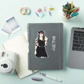 Gothisch Punk meisje dat de vogel overspoelt Sticker (iPad Cover)