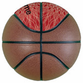 Gothisch rood hart van Botten met schedel op spier Basketbal (Rechts)