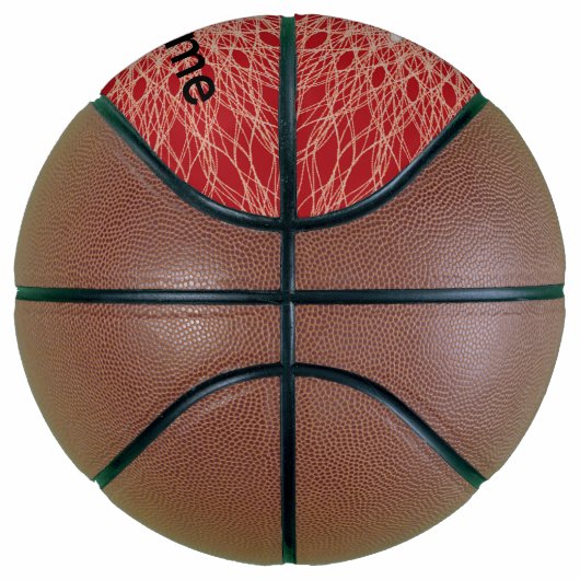 Gothisch rood hart van Botten met schedel op spier Basketbal (Rechts)