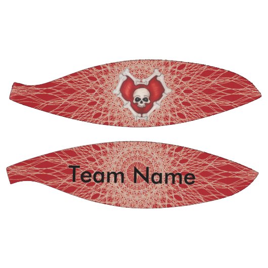 Gothisch rood hart van Botten met schedel op spier Basketbal (Panelen)