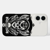 Gothisch schedelontwerp Case-Mate iPhone case (Achterkant (horizontaal))
