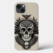 Gothisch schedelontwerp Case-Mate iPhone case (Achterkant)