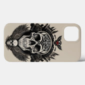 Gothisch schedelontwerp Case-Mate iPhone case (Achterkant (horizontaal))
