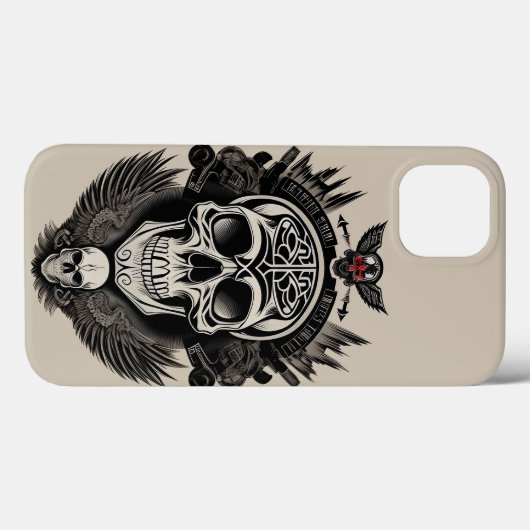 Gothisch schedelontwerp Case-Mate iPhone case (Achterkant (horizontaal))