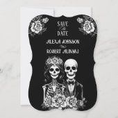 Gothisch skelet koppel All in One Huwelijk Save The Date (Voorkant)