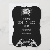 Gothisch skelet koppel All in One Huwelijk Save The Date (Achterkant)
