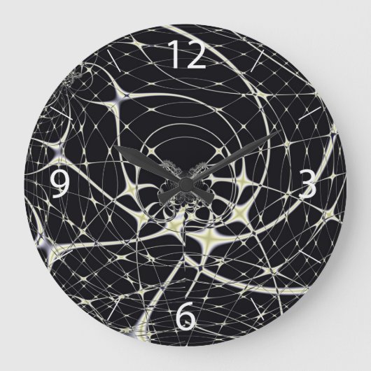 Gothisch Spinnenweb Abstract Goud Patroon Grote Klok (Voorkant)