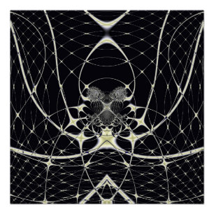 Gothisch Spinnenweb Abstract Goud Patroon Perfect Poster
