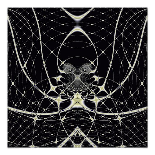Gothisch Spinnenweb Abstract Goud Patroon Perfect Poster (Voorkant)