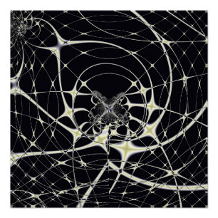 Gothisch Spinnenweb Abstract Goud Patroon Perfect Poster