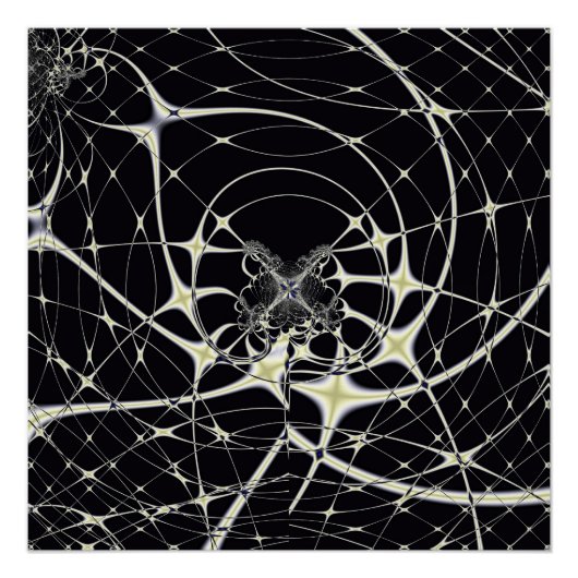 Gothisch Spinnenweb Abstract Goud Patroon Perfect Poster (Voorkant)