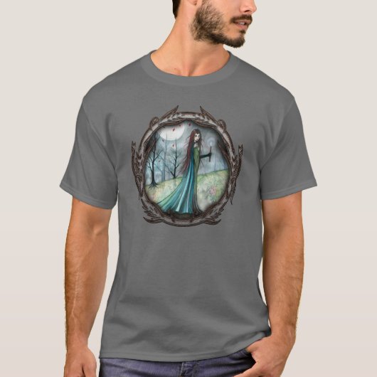 Gothisch Vampier Fantasy Kunst T-Shirt (Voorkant)