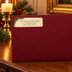 Gothisch Victoriaans kerst retouradreslabel Etiket