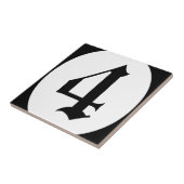 Gothische adresnummercirkel tegeltje (Zijkant)