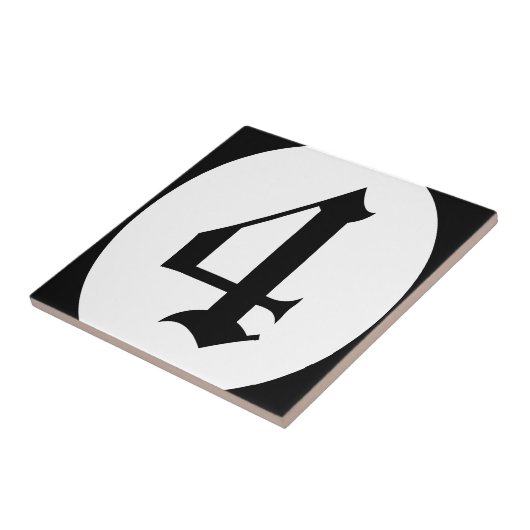 Gothische adresnummercirkel tegeltje (Zijkant)