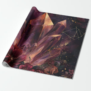 Gothische Amethist Bloem Galaxy Patroon Cadeaupapier