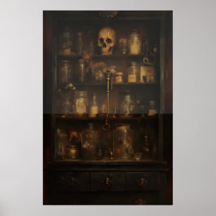 Gothische Apotheek Muur Kunstprint, Donkere Academ Poster