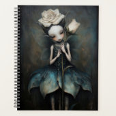 Gothische betoverde fee met witte roos planner (Voorkant)