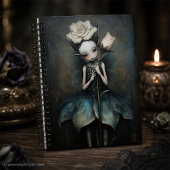 Gothische betoverde fee met witte roos planner