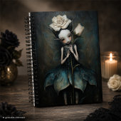 Gothische betoverde fee met witte roos planner