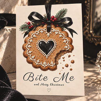 Gothische Bijt Me Peperkoek Koekje Kerstmis Feestdagenkaart