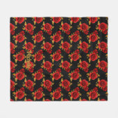 Gothische Bloemen Fleece Deken (Voorkant (Horizontaal))