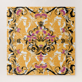 Gothische bloemen, kleurrijke Floral Art Legpuzzel