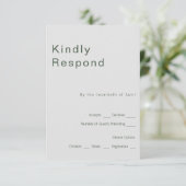 Gothische bloemenreactiekaart RSVP kaartje (Staand voorkant)