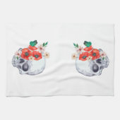 Gothische Bloemenskelet Theedoek (Horizontaal)