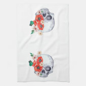 Gothische Bloemenskelet Theedoek (Verticaal)