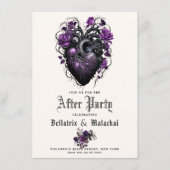 Gothische bloemhart diepe amethist paarse afterpar informatiekaartje (Voorkant)