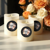 Gothische bloemige waterverf schedel herfst bruilo ronde sticker